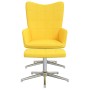 Silla de relajación con reposapiés tela amarillo mostaza de vidaXL, Sillones - Ref: Foro24-328003, Precio: 94,51 €, Descuento: %