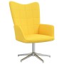 Silla de relajación con reposapiés tela amarillo mostaza de vidaXL, Sillones - Ref: Foro24-328003, Precio: 94,51 €, Descuento: %