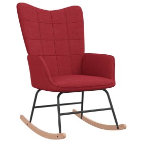 Silla mecedora de tela rojo vino tinto de vidaXL, Mecedoras - Ref: Foro24-328015, Precio: 95,99 €, Descuento: %