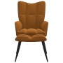 Silla de relajación con reposapiés terciopelo marrón de vidaXL, Sillones - Ref: Foro24-328092, Precio: 134,90 €, Descuento: %