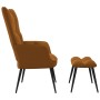 Silla de relajación con reposapiés terciopelo marrón de vidaXL, Sillones - Ref: Foro24-328092, Precio: 134,90 €, Descuento: %