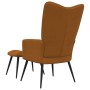 Silla de relajación con reposapiés terciopelo marrón de vidaXL, Sillones - Ref: Foro24-328092, Precio: 134,90 €, Descuento: %