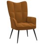 Silla de relajación con reposapiés terciopelo marrón de vidaXL, Sillones - Ref: Foro24-328092, Precio: 134,90 €, Descuento: %