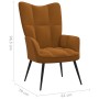 Silla de relajación con reposapiés terciopelo marrón de vidaXL, Sillones - Ref: Foro24-328092, Precio: 134,90 €, Descuento: %