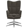 Silla de relajación con taburete terciopelo gris oscuro de vidaXL, Sillones - Ref: Foro24-328129, Precio: 155,57 €, Descuento: %