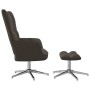 Silla de relajación con taburete terciopelo gris oscuro de vidaXL, Sillones - Ref: Foro24-328129, Precio: 155,57 €, Descuento: %