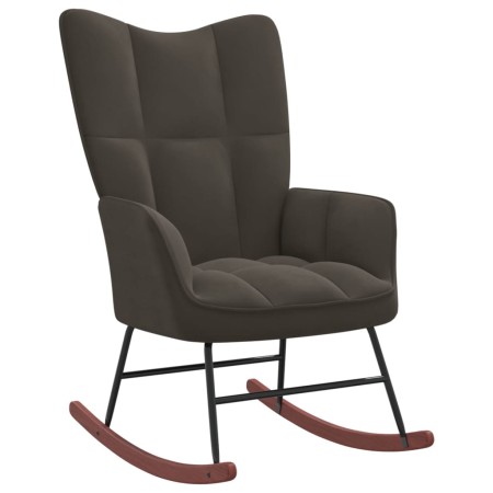 Silla mecedora de terciopelo gris oscuro de vidaXL, Mecedoras - Ref: Foro24-328140, Precio: 106,99 €, Descuento: %