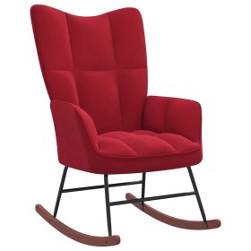 Red velvet rocking chair in burgundy wine color by vidaXL, Rocking chairs - Ref: Foro24-328144, Price: 110,86 €, Discount: %