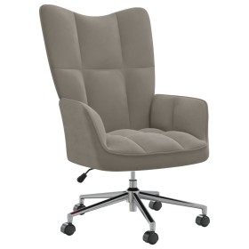 Silla de relajación de terciopelo gris claro de vidaXL, Sillones - Ref: Foro24-328161, Precio: 129,76 €, Descuento: %