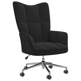 Black velvet recliner by vidaXL, Armchairs - Ref: Foro24-328167, Price: 128,61 €, Discount: %