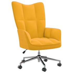 Silla de relajación de terciopelo amarillo mostaza de vidaXL, Sillones - Ref: Foro24-328168, Precio: 128,76 €, Descuento: %