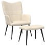 Silla de relajación con reposapiés tela crema de vidaXL, Sillones - Ref: Foro24-327954, Precio: 116,96 €, Descuento: %