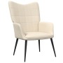 Silla de relajación con reposapiés tela crema de vidaXL, Sillones - Ref: Foro24-327954, Precio: 116,96 €, Descuento: %