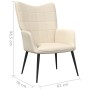 Silla de relajación con reposapiés tela crema de vidaXL, Sillones - Ref: Foro24-327954, Precio: 116,96 €, Descuento: %