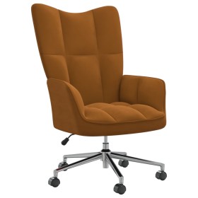 Silla de relajación de terciopelo marrón de vidaXL, Sillones - Ref: Foro24-328169, Precio: 128,76 €, Descuento: %