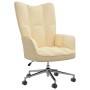 Silla de relajación de terciopelo blanco crema de vidaXL, Sillones - Ref: Foro24-328170, Precio: 129,57 €, Descuento: %