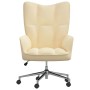 Silla de relajación de terciopelo blanco crema de vidaXL, Sillones - Ref: Foro24-328170, Precio: 129,57 €, Descuento: %