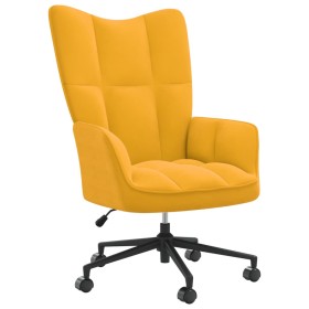 Silla de relajación de terciopelo amarillo mostaza de vidaXL, Sillones - Ref: Foro24-328179, Precio: 120,44 €, Descuento: %