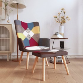 Silla de relajación con reposapiés tela patchwork de vidaXL, Sillones - Ref: Foro24-328184, Precio: 129,72 €, Descuento: %