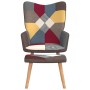 Silla de relajación con reposapiés tela patchwork de vidaXL, Sillones - Ref: Foro24-328184, Precio: 128,99 €, Descuento: %