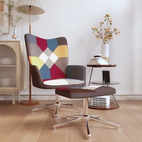 Silla de relajación con reposapiés tela patchwork de vidaXL, Sillones - Ref: Foro24-328190, Precio: 124,99 €, Descuento: %