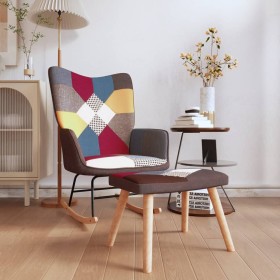 Rocking chair with patchwork fabric footrest by vidaXL, Rocking chairs - Ref: Foro24-328192, Price: 147,99 €, Discount: %