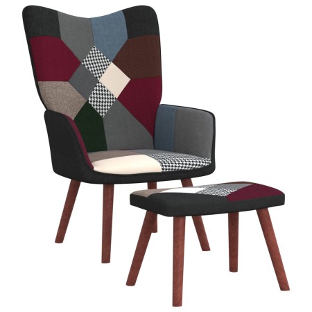 Silla de relajación con reposapiés tela patchwork de vidaXL, Sillones - Ref: Foro24-328196, Precio: 127,99 €, Descuento: %