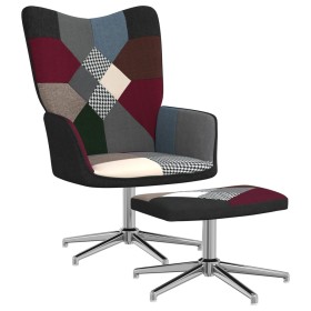 Silla de relax con taburete tela patchwork de vidaXL, Sillones - Ref: Foro24-328202, Precio: 111,99 €, Descuento: %