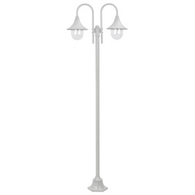 Gartenstraßenlampe mit 2 weißen Aluminiumlampen E27 220 cm von vidaXL, Außenbeleuchtung - Ref: Foro24-44208, Preis: 116,14 €,...