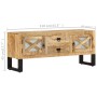 Solid rough mango wood TV cabinet 110x30x45 cm by vidaXL, TV Furniture - Ref: Foro24-328276, Price: 176,99 €, Discount: %