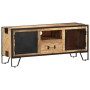 Massiver TV-Schrank aus rauem Mangoholz, 110 x 31 x 46 cm von vidaXL, TV-Möbel - Ref: Foro24-328284, Preis: 205,51 €, Rabatt: %