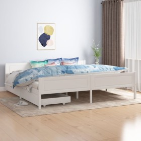 Bed frame with 2 drawers white pine wood 200x200 cm by vidaXL, Beds and slatted bases - Ref: Foro24-3060503, Price: 560,99 €,...