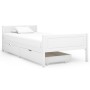 Bed frame with 2 drawers white pine wood 90x200 cm by vidaXL, Beds and slatted bases - Ref: Foro24-3060497, Price: 198,33 €, ...