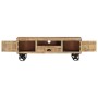 TV cabinet with wheels solid rough mango wood 110x30x37 cm by vidaXL, TV Furniture - Ref: Foro24-328317, Price: 205,99 €, Dis...