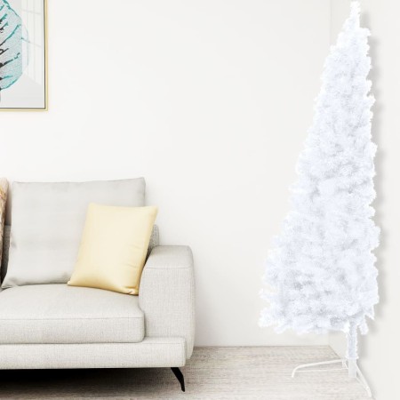 Medio árbol de Navidad artificial con soporte PVC blanco 150 cm de vidaXL, Arboles de navidad - Ref: Foro24-328418, Precio: 2...