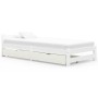 Bed frame with 2 drawers white pine wood 100x200 cm by vidaXL, Beds and slatted bases - Ref: Foro24-3060469, Price: 219,20 €,...