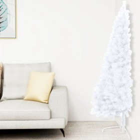 Medio árbol de Navidad artificial con soporte PVC blanco 210 cm de vidaXL, Arboles de navidad - Ref: Foro24-328420, Precio: 5...