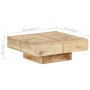 Solid mango wood coffee table 80x80x28 cm by vidaXL, Coffee table - Ref: Foro24-323592, Price: 223,54 €, Discount: %