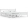 Bed frame with 2 drawers white pine wood 160x200 cm by vidaXL, Beds and slatted bases - Ref: Foro24-3060490, Price: 284,45 €,...