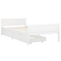 Bed frame with 2 drawers white pine wood 100x200 cm by vidaXL, Beds and slatted bases - Ref: Foro24-3060498, Price: 233,99 €,...