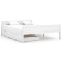 Bed frame with 2 drawers white pine wood 140x200 cm by vidaXL, Beds and slatted bases - Ref: Foro24-3060500, Price: 260,76 €,...