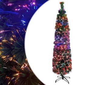 Artificial narrow Christmas tree with fiber optic support 150 cm by vidaXL, Christmas trees - Ref: Foro24-328444, Price: 32,2...