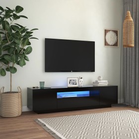 Mueble de TV con luces LED negro 160x35x40 cm de vidaXL, Muebles TV - Ref: Foro24-804428, Precio: 105,37 €, Descuento: %