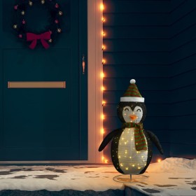 Decorative Christmas penguin with LED luxurious fabric 90 cm by vidaXL, Christmas lights - Ref: Foro24-328501, Price: 49,99 €...