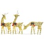 Christmas reindeer family golden mesh warm white 270x7x90 cm by vidaXL, Christmas lights - Ref: Foro24-328503, Price: 128,07 ...