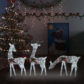 Christmas reindeer family white mesh cold white 270x7x90 cm by vidaXL, Christmas lights - Ref: Foro24-328506, Price: 83,13 €,...