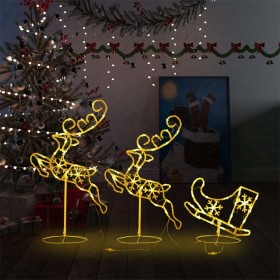 Flying reindeer and sleigh warm white 260x21x87 cm by vidaXL, Christmas lights - Ref: Foro24-328509, Price: 72,90 €, Discount: %