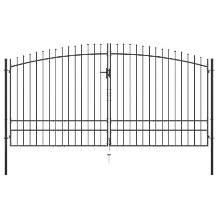 Puerta doble para valla con puntas de lanza 400x248 cm de vidaXL, Puertas de jardín - Ref: Foro24-145742, Precio: 371,16 €, D...