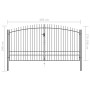 Double gate for fence with spearheads 400x248 cm by vidaXL, garden gates - Ref: Foro24-145742, Price: 407,71 €, Discount: %