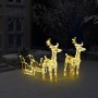 Reno y trineo adorno navideño 160 LEDs acrílico 130 cm de vidaXL, Luces de Navidad - Ref: Foro24-328514, Precio: 72,95 €, Des...